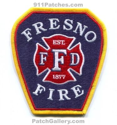 Fresno Fire Department Patch (California)
Scan By: PatchGallery.com
[b]Patch Made By: 911Patches.com[/b]
Keywords: dept. ffd est. 1877