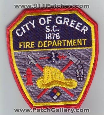 Greer Fire Department (South Carolina)
Thanks to Dave Slade for this scan.
Keywords: dept. city of s.c.