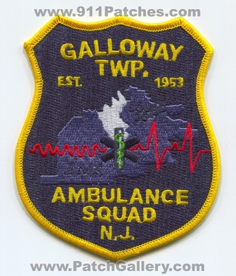Galloway Township Ambulance Squad 26-7 EMS Patch (New Jersey)
Scan By: PatchGallery.com
Keywords: twp. emergency medical services n.j. est. 1953