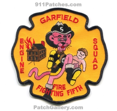 Garfield Fire Department Station 5 Patch (New Jersey)
Scan By: PatchGallery.com
Keywords: dept. engine squad company co. firefighting fifth pink panther