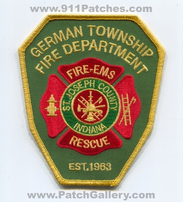 German Township Fire Department Saint Joseph County Patch (Indiana)
Scan By: PatchGallery.com
Keywords: twp. dept. st. co. rescue ems est. 1963