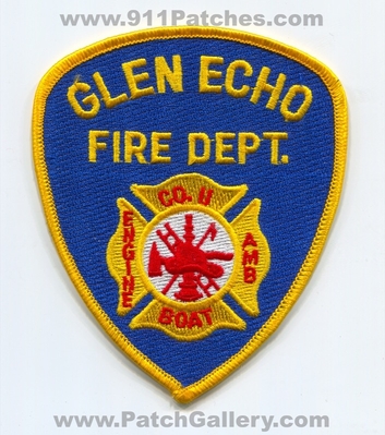 Glen Echo Fire Department Company 11 Engine Ambulance Boat Patch (Maryland)
Scan By: PatchGallery.com
Keywords: dept. co. number no. #11 station