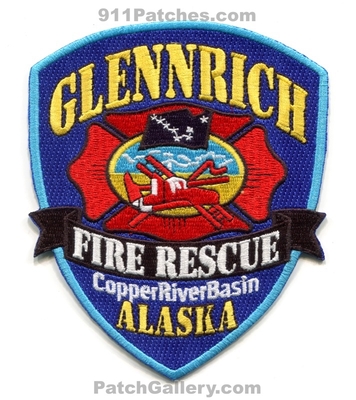Glennrich Fire Rescue Department Patch (Alaska)
Scan By: PatchGallery.com
Keywords: dept. copper river basin