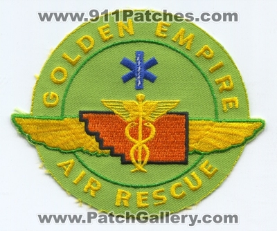 Golden Empire Air Rescue Patch (California)
Scan By: PatchGallery.com
Keywords: ems air medical helicopter ambulance