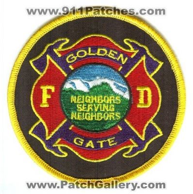 Golden Gate Fire Department Patch (Colorado)
[b]Scan From: Our Collection[/b]
