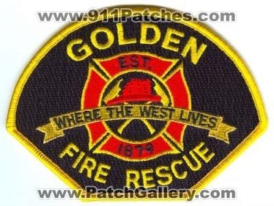Golden Fire Rescue Department Patch (Colorado)
[b]Scan From: Our Collection[/b]
Keywords: dept. where the west lives