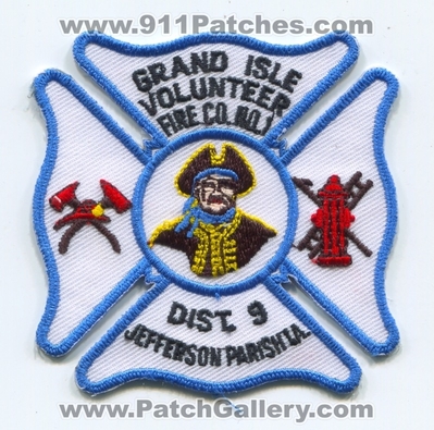 Grand Isle Volunteer Fire Company Number 1 District 9 Jefferson Parish Patch (Louisiana)
Scan By: PatchGallery.com
Keywords: vol. co. no. #1 dist. #9 la. department dept.