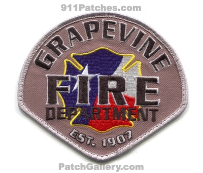 Grapevine Fire Department Patch (Texas)
Scan By: PatchGallery.com
Keywords: dept. est. 1907