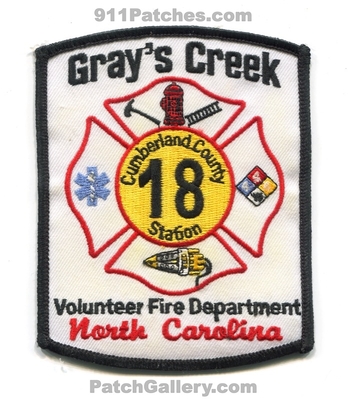 Grays Creek Volunteer Fire Department Station 18 Cumberland County Patch (North Carolina)
Scan By: PatchGallery.com
Keywords: vol. dept. co.