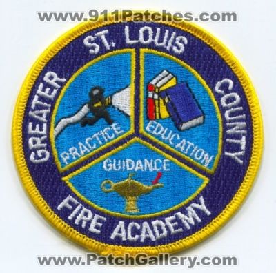 Greater Saint Louis County Fire Academy Patch (Missouri)
Scan By: PatchGallery.com
Keywords: st. co. practice education guidance