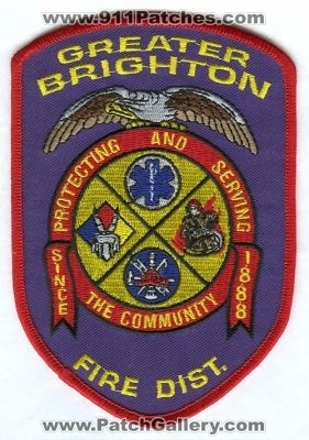 Brighton Fire District Patch (Colorado)
[b]Scan From: Our Collection[/b]

Keywords: greater dist.