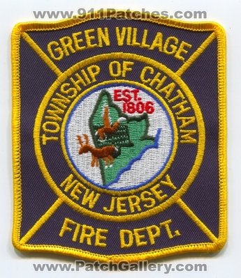 Green Village Fire Department Patch (New Jersey)
Scan By: PatchGallery.com
Keywords: dept. township twp. of chatham est. 1806