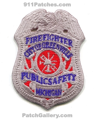 Greenville Public Safety Department DPS FireFighter Patch (Michigan)
Scan By: PatchGallery.com
Keywords: dept. of dps