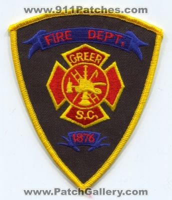 Greer Fire Department Patch (South Carolina)
Scan By: PatchGallery.com
Keywords: dept. s.c.