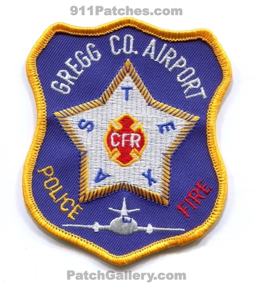 Gregg County Airport Fire Police Department Crash Fire Rescue CFR Patch (Texas)
Scan By: PatchGallery.com
Keywords: co. dept. arff aircraft firefighter firefighting