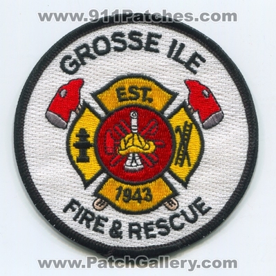Grosse Ile Fire and Rescue Department Patch (Michigan)
Scan By: PatchGallery.com
Keywords: & Dept.
