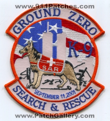 Ground Zero Search and Rescue K-9 Patch (New York)
Scan By: PatchGallery.com
Keywords: k9 september 11 2001
