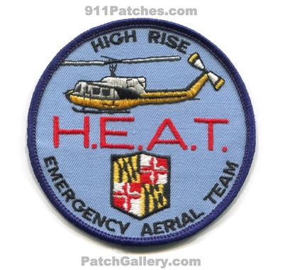 High Rise Emergency Aerial Team HEAT Patch (Maryland)
Scan By: PatchGallery.com
Keywords: highrise h.e.a.t. helicopter baltimore city county co. fire department anne arundel