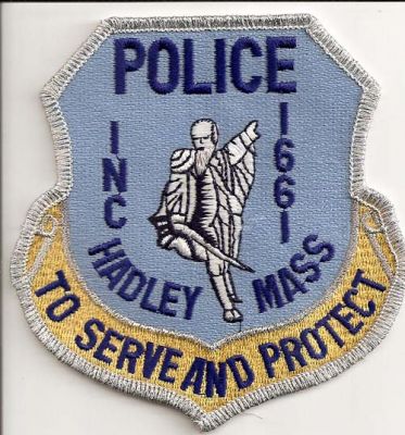 Hadley Police
Thanks to EmblemAndPatchSales.com for this scan.
Keywords: massachusetts