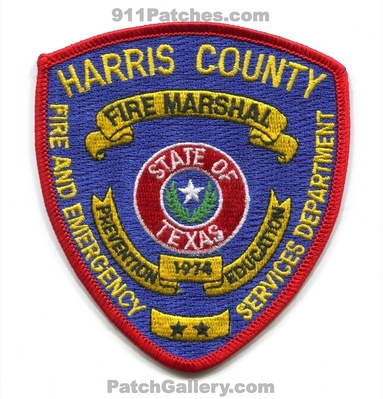 Harris County Fire and Emergency Services Department Fire Marshal Patch (Texas)
Scan By: PatchGallery.com
Keywords: co. dept. prevention education 1974