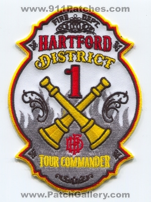 Hartford Fire Department District 1 Tour Commander Patch (Connecticut)
Scan By: PatchGallery.com
Keywords: Dept. HFD H.F.D.