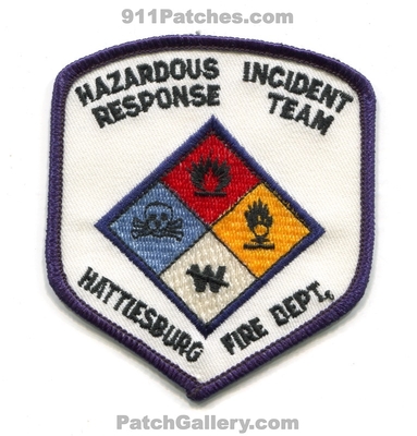 Hattiesburg Fire Department Hazardous Incident Response Team HazMat Patch (Mississippi)
Scan By: PatchGallery.com
Keywords: dept. materials haz-mat hirt