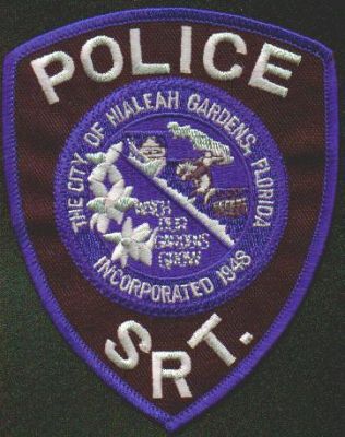 Hialeah Gardens Police SRT
Thanks to EmblemAndPatchSales.com for this scan.
Keywords: florida the city of srt.