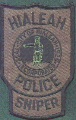 Hialeah Police Sniper
Thanks to EmblemAndPatchSales.com for this scan.
Keywords: florida city of
