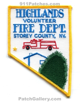 Highlands Volunteer Fire Department Storey County Patch (Nevada) (State Shape)
Scan By: PatchGallery.com
Keywords: vol. dept. co. nv.