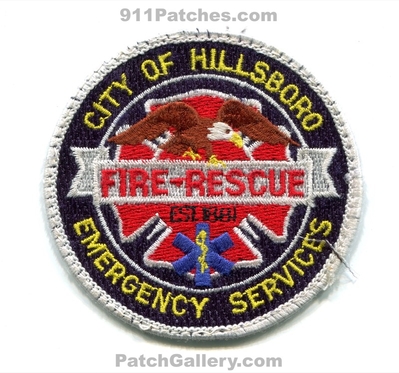 Hillsboro Fire Rescue Department Emergency Services Patch (Oregon)
Scan By: PatchGallery.com
Keywords: city of dept. es