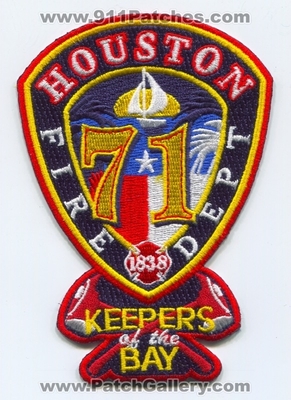 Houston Fire Department Station 71 Patch (Texas)
Scan By: PatchGallery.com
Keywords: Dept. HFD H.F.D. Company Co. Keepers of the Bay