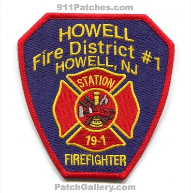 Howell Fire District Number 1 Station 19-1 Firefighter Patch (New Jersey)
Scan By: PatchGallery.com
Keywords: dist. no. #1 department dept.