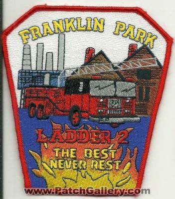 Franklin Park Fire Department Ladder 2 (Illinois)
Thanks to Mark Hetzel Sr. for this scan.
Keywords: dept. company station the best never rest