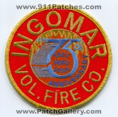 Ingomar Volunteer Fire Company 75th Anniversary (Pennsylvania)
Scan By: PatchGallery.com
Keywords: vol. co. department dept.