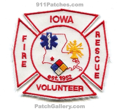Iowa Volunteer Fire Department Patch (Louisiana)
Scan By: PatchGallery.com
Keywords: vol. dept. est. 1952