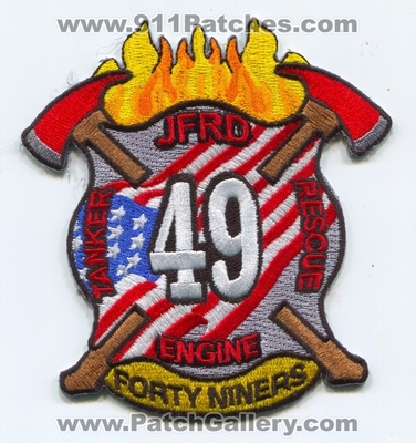 Jacksonville Fire and Rescue Department Station 49 Patch (Florida)
Scan By: PatchGallery.com
Keywords: JFRD J.F.R.D. & Dept. Engine Rescue Tanker Company Co. Forty Niners
