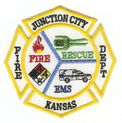 Junction City Fire Dept
Thanks to PaulsFirePatches.com for this scan.
Keywords: kansas department rescue ems