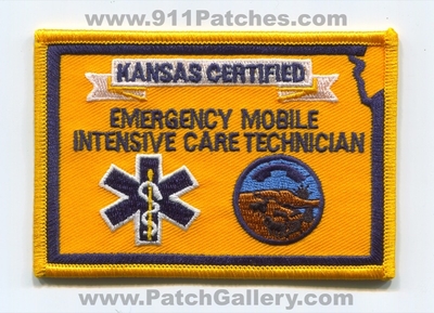 Kansas State Certified Emergency Mobile Intensive Care Technician EMICT EMS Patch (Kansas)
Scan By: PatchGallery.com
Keywords: licensed registered e.m.i.c.t. services ambulance