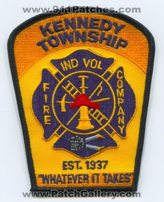 Kennedy Township Independent Volunteer Fire Company Patch (Pennsylvania)
Scan By: PatchGallery.com
Keywords: twp. ind. vol. co. department dept. whatever it takes