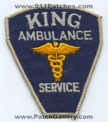 King Ambulance Service Patch (UNKNOWN STATE)
Scan By: PatchGallery.com
Keywords: ems