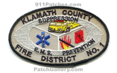 Klamath County Fire District Number 1 Patch (Oregon)
Scan By: PatchGallery.com
Keywords: co. dist. no. #1 department dept. suppression e.m.s. ems prevention