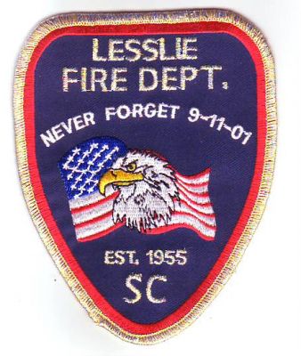 Lesslie Fire Dept (South Carolina)
Thanks to Dave Slade for this scan.
Keywords: department