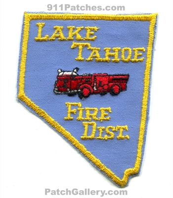 Lake Tahoe Fire District Patch (Nevada) (State Shape)
Scan By: PatchGallery.com
Keywords: dist. department dept.