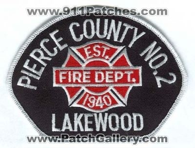 Pierce County Fire District 2 Lakewood Patch (Washington)
Scan By: PatchGallery.com
Keywords: co. dist. number no. #2 department dept.