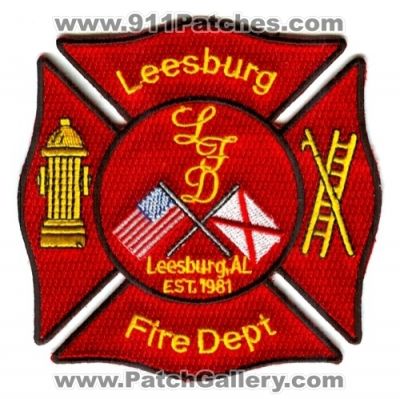 Leesburg Fire Department Patch (Alabama)
[b]Scan From: Our Collection[/b]
[b]Patch Made By: 911Patches.com[/b]
Keywords: dept. al