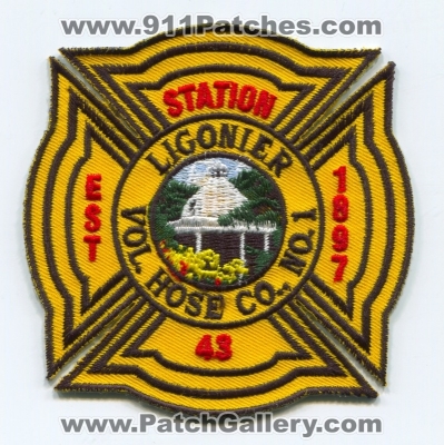 Ligonier Volunteer Hose Company Number 1 Station 43 Fire Department (Pennsylvania)
Scan By: PatchGallery.com
Keywords: vol. co. no. #1 dept.