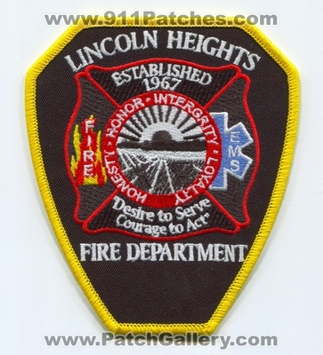 Lincoln Heights Fire Department Patch (Ohio)
Scan By: PatchGallery.com
Keywords: ems dept.