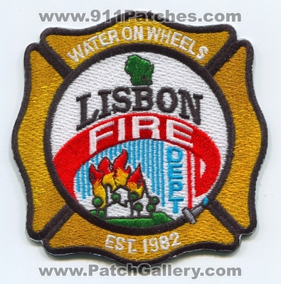 Lisbon Fire Department Patch (Wisconsin)
Scan By: PatchGallery.com
Keywords: dept. water on wheels