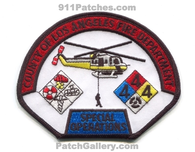 Los Angeles County Fire Department Special Operations Patch (California)
Scan By: PatchGallery.com
Keywords: co. of dept. lacofd l.a.co.f.d. company station hazmat haz-mat air aviation helicopter rescue