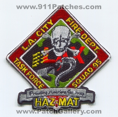 Los Angeles City Fire Department Task Force Squad 95 Patch (California)
Scan By: PatchGallery.com
Keywords: lafd l.a.f.d. dept. company co. station lax tf haz-mat hazmat skull